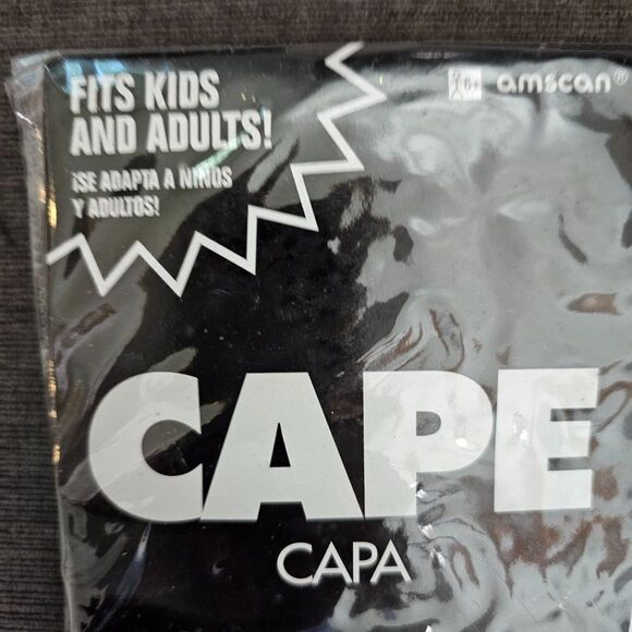 Amscan Costume Black Cape Adult / Kids Project Halloween Play 1-Pc NWT - Picture 3 of 4